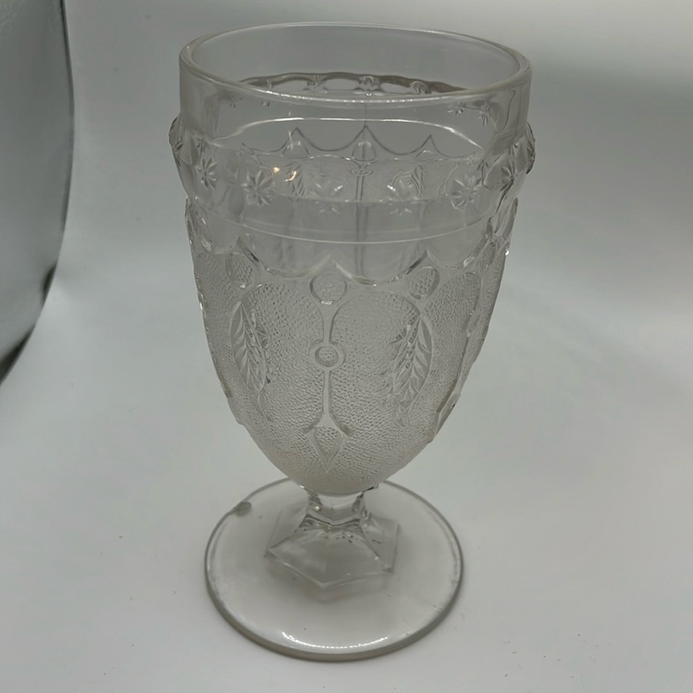 C1891 EAPG Goblet Dot and Feather Pattern